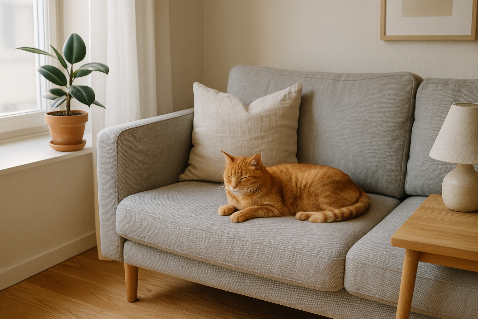 Katt i nordisk interiör – hemförsäkring och husdjur